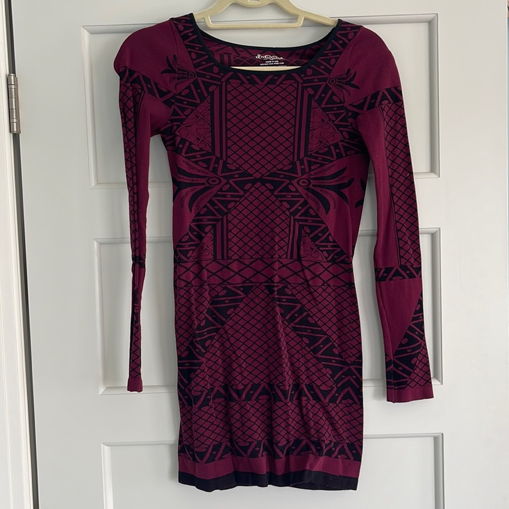 Intimately Free People Maroon and Black Body Con dress size medium/large